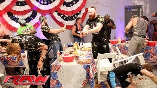 Watch A food fight erupts during WWE's pre-Raw Fourth of July barbecue: Raw, July 4, 2016 Video