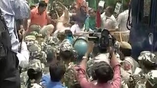 Watch BJP workers protest against Arvind Kejriwal in Delhi over corruption issues Video