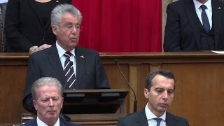 Watch Austria's outgoing President Fischer gives farewell speech Video