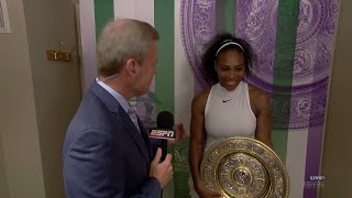 Watch Serena Williams ESPN interview after winning Wimbledon 2016 in Final (F) over Angelique Kerber Video