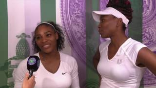 Watch Serena & Venus Williams interview after winning Wimbledon doubles title 2016 Video