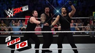 Watch Dangerous Dives Thru the Ropes: WWE 2K16 Top 10 Video