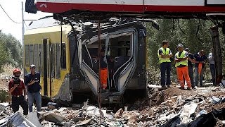 Watch Southern Italy train crash possibly caused by "human error" Video