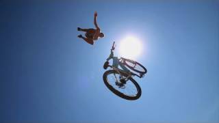 Watch Huge Bike Jump into a Pond 35 feet in the air Video