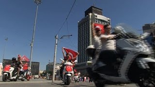 Watch Pro-Erdogan Turks celebrate end of coup attempt Video