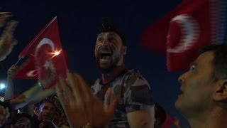 Watch Jubilant Erdogan supporters celebrate Turkish coup failure Video