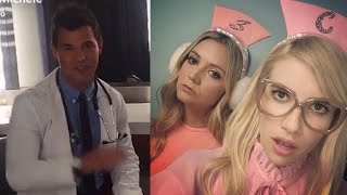 Watch Lea Michele Snapchats NEW Scream Queens S2 Characters - John Stamos, Taylor Lautner, & More Video