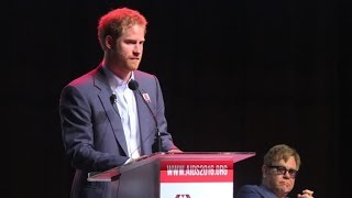 Watch Prince Harry and Elton John speak out at AIDS summit Video
