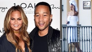 Watch John Legend's Wife Chrissy Teigen SPOTTED In Towel !!! Video