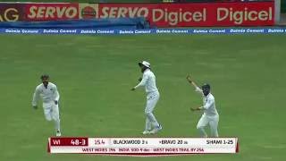Watch West Indies on 48-4 at stumps against India, rain stops play Video