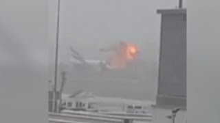 Watch Raw: Aftermath of Crash-Landing in Dubai Video