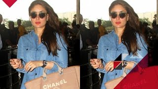 Watch Kareena Kapoor Khan Spotted Flaunting Her BABY BUMP At Mumbai Airport Video