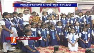 Watch Students Ties Rakhi to Governor Narasimhan | iNews Video