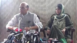 Watch Rajnath Singh, Mehbooba Mufti Joint Press Conference in Srinagar Video
