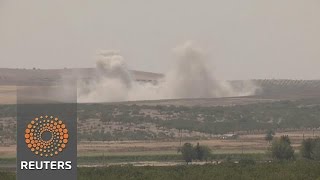 Watch Explosions rock Syrian town of Jarablus bordering Turkey Video