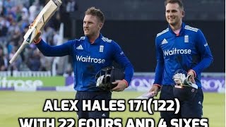 Watch Alex Hales 171 the highest ever ODI score - England vs Pakistan - 3rd Odi Video