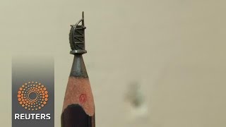 Watch Miniature art created from pencil lead Video