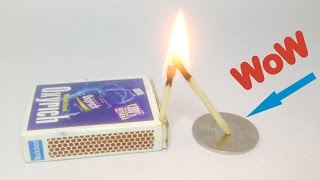 Watch Simple Science Experiment - Coin and Matchstick Trick Video