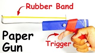Watch How to Make a PAPER GUN that SHOOTS RUBBER BAND - with TRIGGER Video
