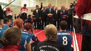 Watch Russia's sports minister visits alternative Paralympics Video
