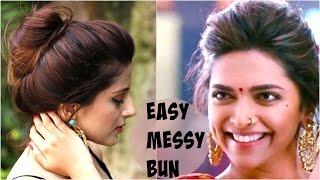 Watch 3 EASY Everyday Messy Bun Hairstyle for School, College,Work | Deepika Padukone| Indian Hairstyles Video