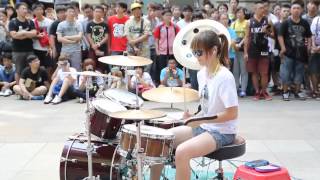 Watch Amazing Girl Drummer Does BIGBANG - Fantastic Baby Street Performance Video