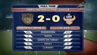 Watch NorthEast United FC vs FC Goa 2 - 0 Scorecard - ISL 2016 Match 4 Result Video