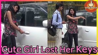 Watch Cute Girl Lost her Car Keys Pranks in India 2016 Unglibaaz Video
