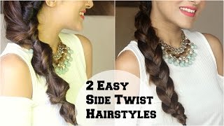 Watch 2 Subtle Twist Side Braid Hairstyle For Medium / Long Hair Using Hair Extensions - Indian Hairstyles Video
