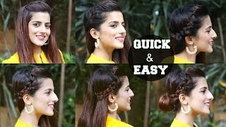 Watch Perfect Side Hair Poof - No Teasing - 6 QUICK & EASY Indian Hairstyles For Medium Hair For Diwali Video