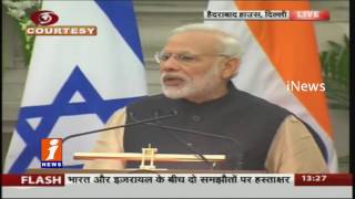 Watch Narendra Modi Speech at Joint Meeting With Israel President  Reuven Rivlin iNews Video