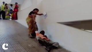 Watch Woman Drags Husband to the Hospital in Andhra Pradesh Video