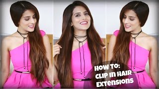 Watch How To: Easily Clip On Long Hair Extensions For Volume And Length Apply Clip In Hair Extensions Video
