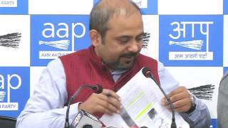 Watch Aap Leader Dilip Pandey Briefs media on  Black listed company supplying paper for new note Video