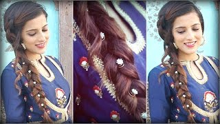 Watch EASY Hairstyle For Indian Wedding Occasions For Medium To Long Hair/ Indian Party Heatless Hairstyle Video
