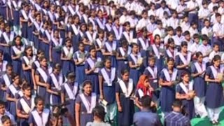 Watch 25,000 students sing Vande Mataram to motivate soldiers on border Video