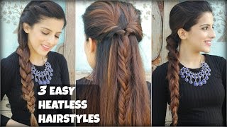 Watch 3 QUICK & EASY Everyday Braided Hairstyles For Medium To Long Hair | Heatless Hairstyles Video