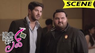Watch Dulquer Salmaan And Sekhar Finds Rahul In a Event - 100 Days Of Love Movie Scenes Video