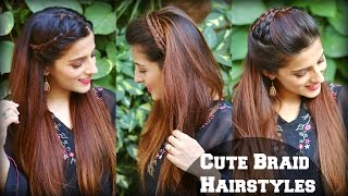 Watch 3 CUTE & EASY Everyday Headband Braid Hairstyles for School, College, Work / Indian Hairstyles Video