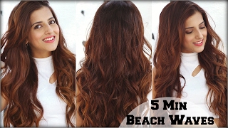 Watch How To: 5 Min Voluminous Beachy Waves Hair Tutorial Using A Curling Wand For Medium To Long Hair Video