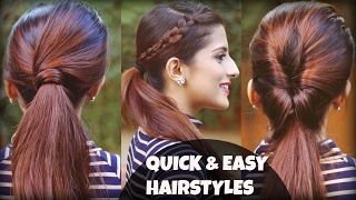 Watch 1 Min Everyday EFFORTLESS Hairstyles With Ponytails For School, College, Work, | Indian Hairstyles Video