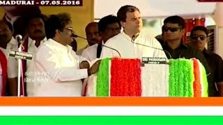 Watch Congress VP Rahul Gandhi addresses public rally in Madurai, TN I 7 May 2016 Video