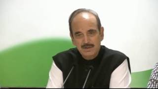 Watch AICC Press Conference Addressed By Ghulam Nabi Azad | August 29, 2016 Video