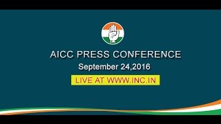 Watch AICC Press Conference addressed by A.K.Antony and Manish Tewari at Congress HQ, September 24, 2016 Video