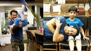 Watch Salman Khan Doing STUNTS With Nasir Khan's Son Zayan Video