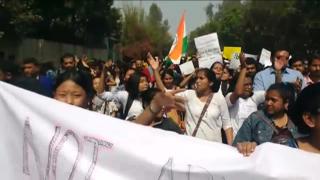 Watch Students protest against ABVP in Delhi University Video
