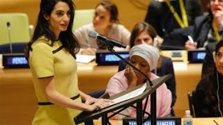 Watch Amal Clooney calls for action against ISIS at the UN Video