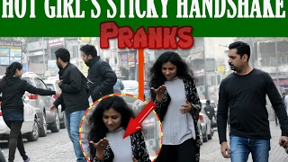 Watch Hot Girl Sticky handshake prank Ft  Madness Pranks 2017_Pranks in India 2017 Video