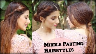 Watch 3 CUTE & EASY Everyday Middle Partition Hairstyles For School, College, Work/ Indian Hairstyles Video