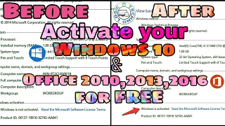 Watch How to Activate Windows 10 and office 2010,2013,2016 Hindi Tech | 100% Work 2017 | TechNo Logic Video